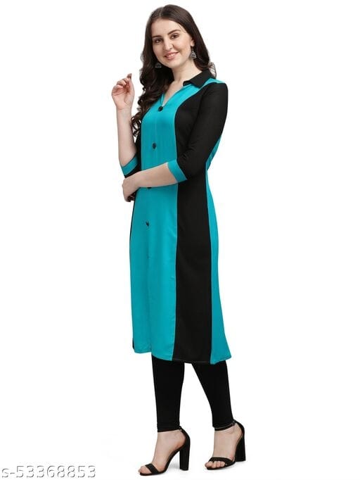 A Line Black Common Color Kurti 